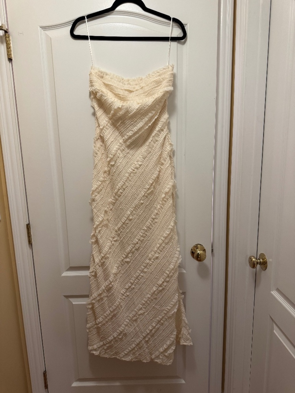 Strapless Ruffled Maxi Dress